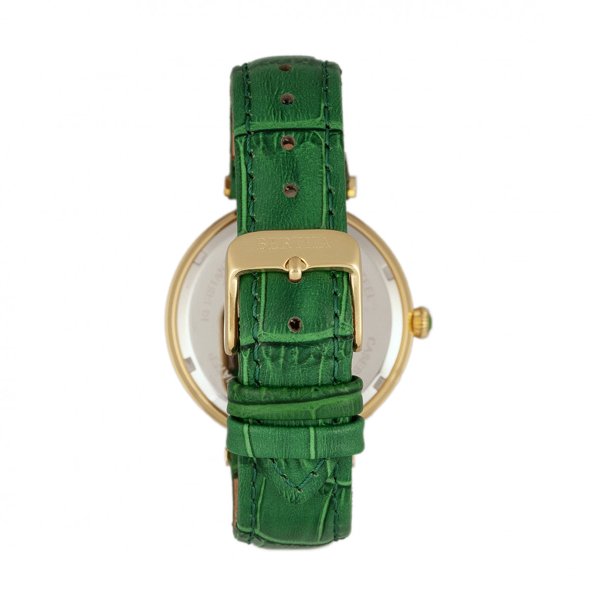 Bertha Mia Mother-Of-Pearl Leather-Band Watch - Green - BTHBR7403