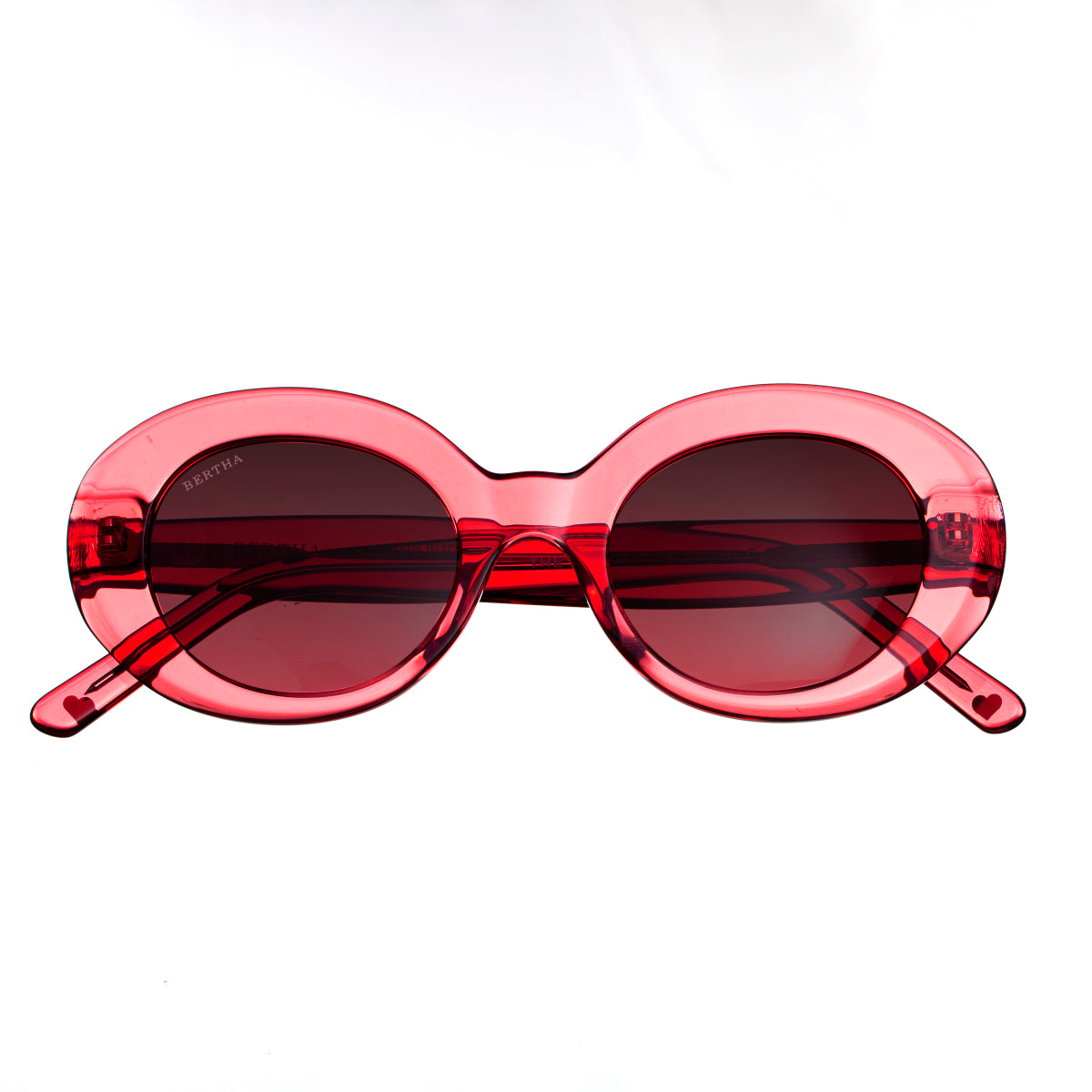 Bertha Margot Handmade in Italy Sunglasses - Red - BRSIT102-3