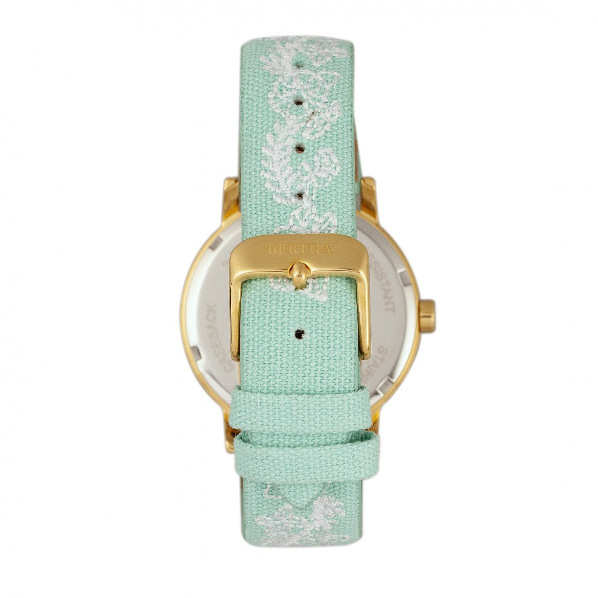 Bertha Penelope MOP Leather-Band Watch - Mint - BTHBR7302