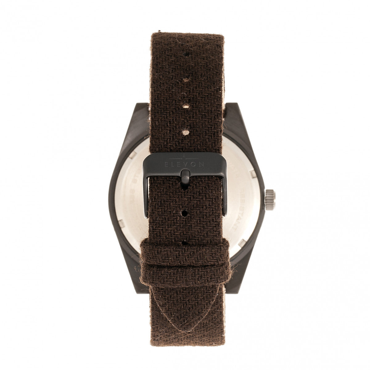 Elevon Jeppesen Pressed Wool Leather-Band Watch w/Date - Dark Brown - ELE114-6