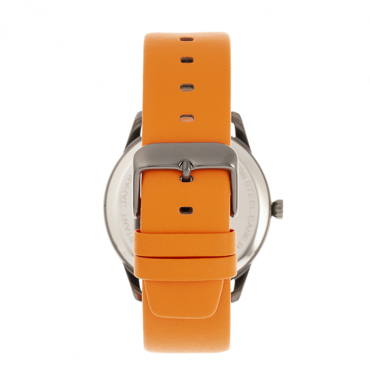 Simplify The 6300 Leather-Band Watch - Orange/Black - SIM6305