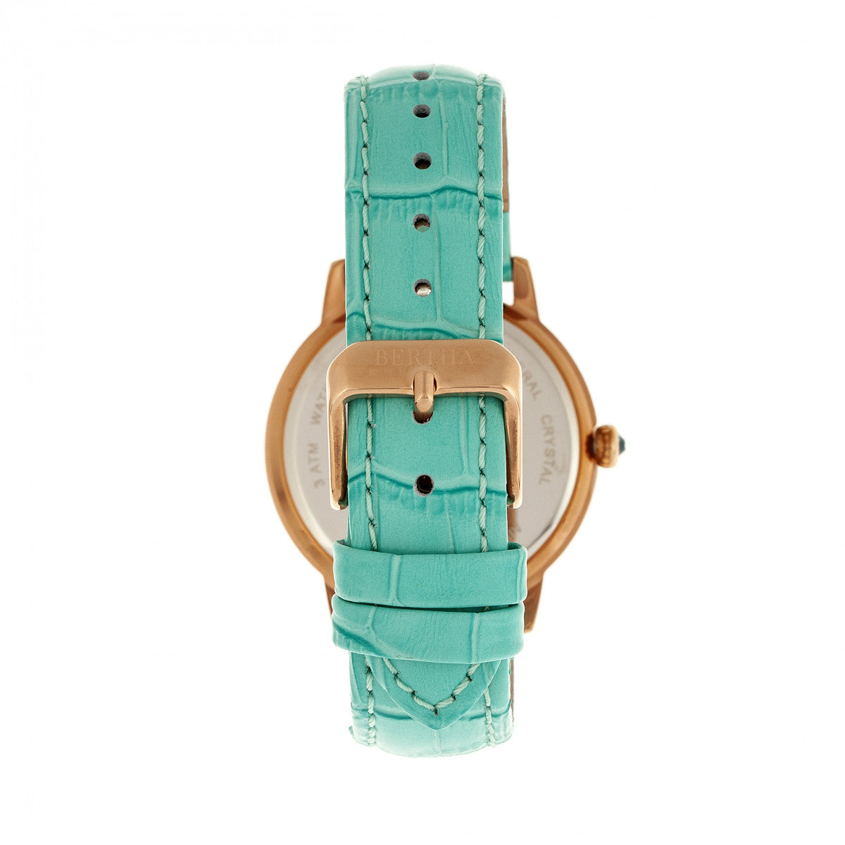 Bertha Madeline MOP Leather-Band Watch - Turquoise - BTHBR7108