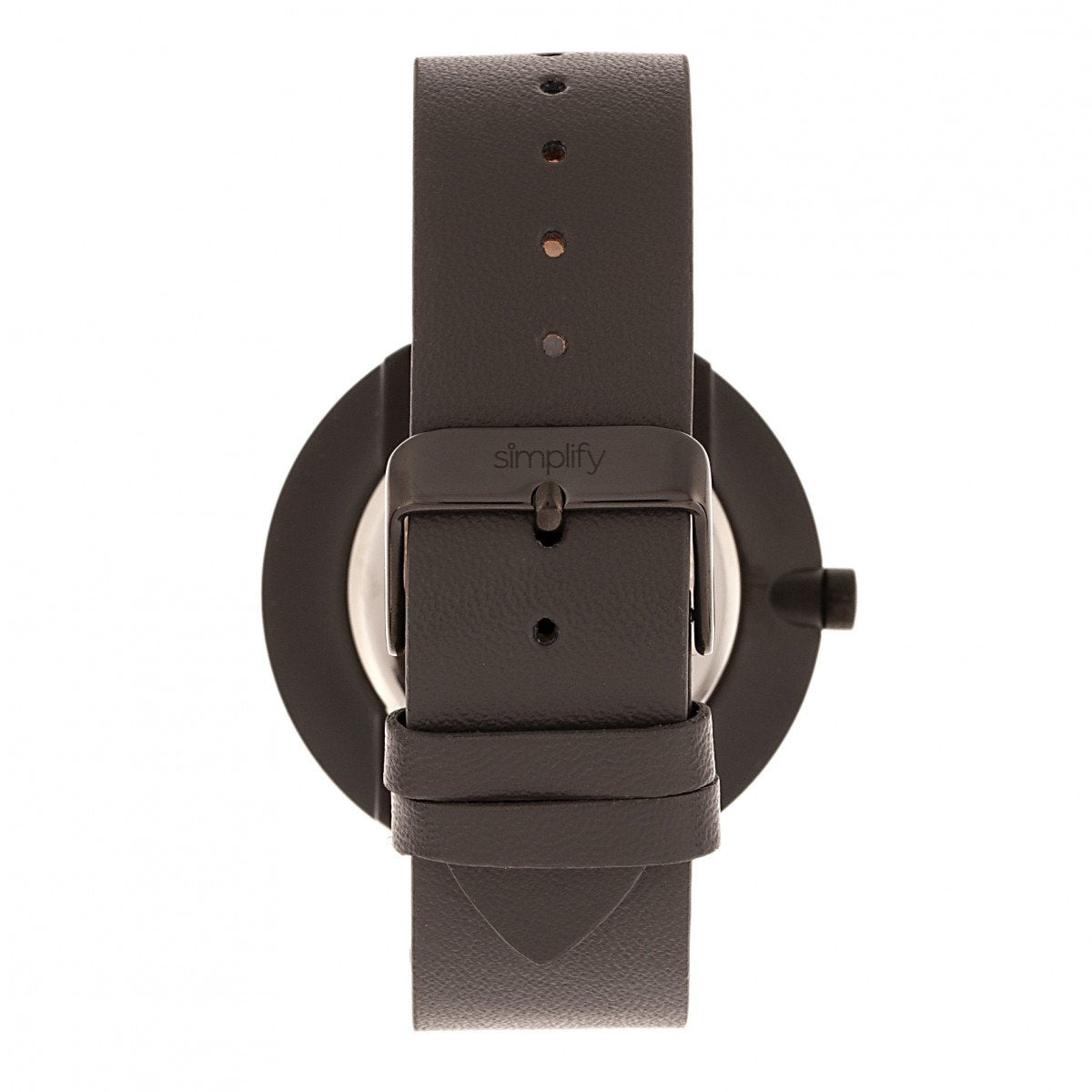 Simplify The 3000 Leather-Band Watch - Charcoal - SIM3008