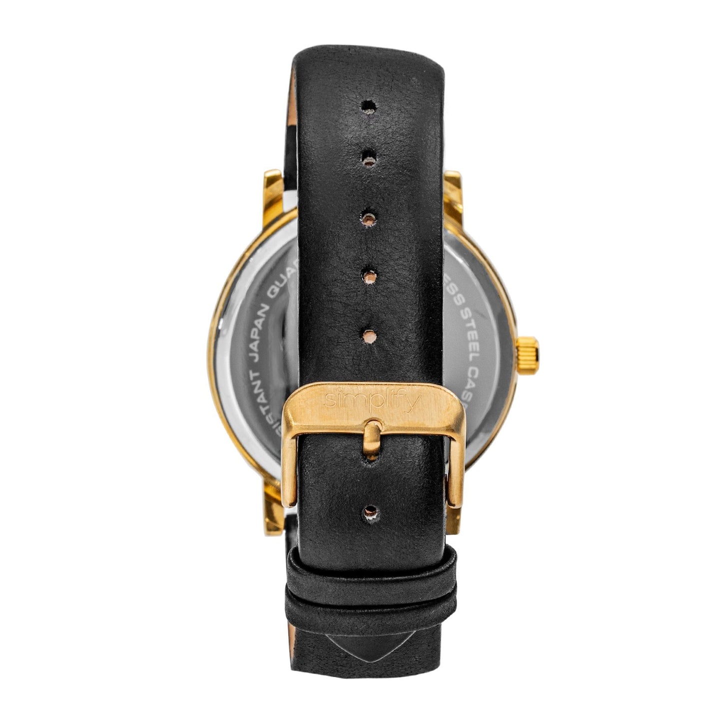 Simplify The 7000 Leather-Band Watch - Gold/Black - SIM7002