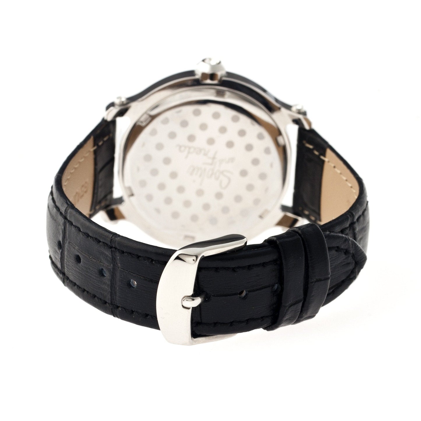 Sophie & Freda Siena Leather-Band Ladies Watch - Silver/Black - SAFSF2606