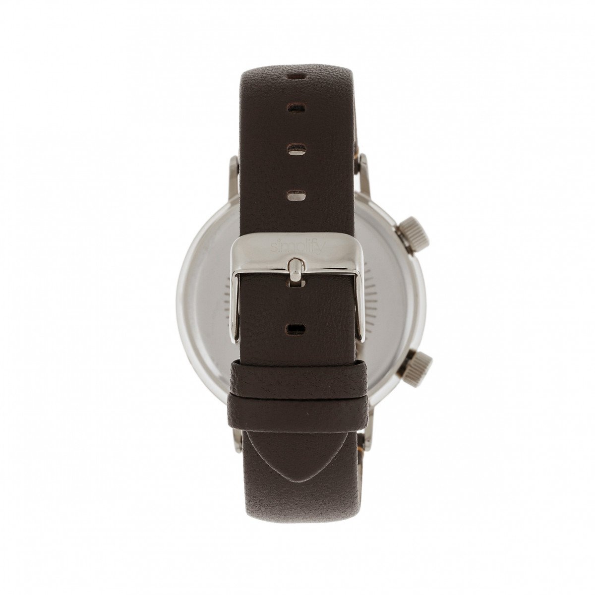 Simplify The 3300 Leather-Band Watch - Dark Brown/Grey - SIM3304