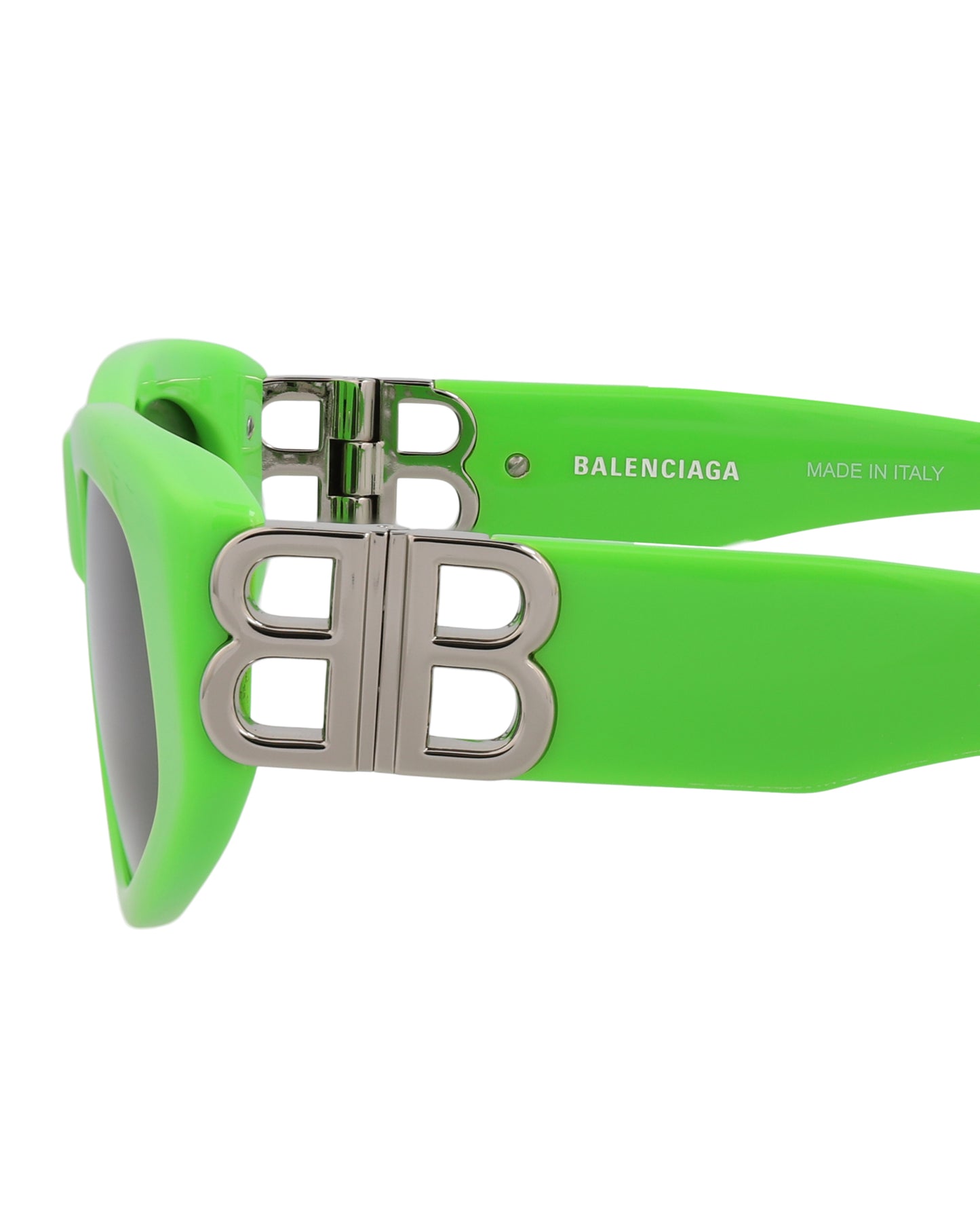 title:Balenciaga Cat Eye-Frame Acetate Sunglasses, Style #  BB0095S-30008868009;color:Green Silver Grey