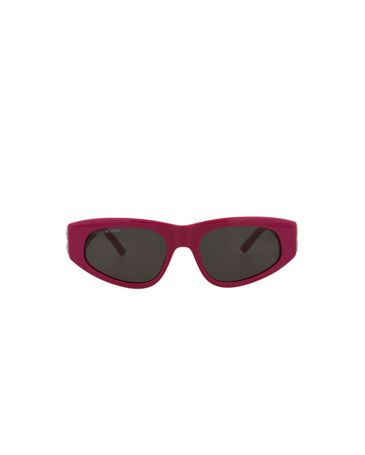 title:Balenciaga Cat Eye-Frame Recycled Acetate Sunglasses, Style #  BB0095S-30008868017;color:Fuchsia Silver Grey