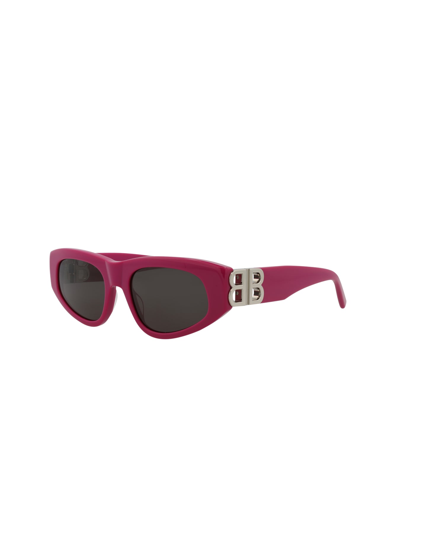 title:Balenciaga Cat Eye-Frame Recycled Acetate Sunglasses, Style #  BB0095S-30008868017;color:Fuchsia Silver Grey