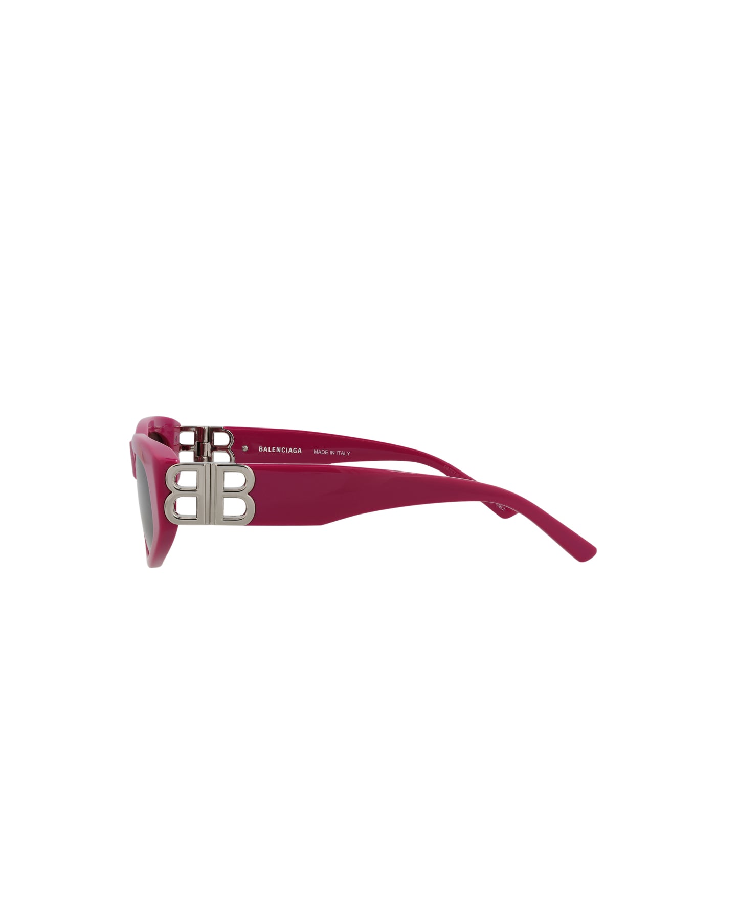 title:Balenciaga Cat Eye-Frame Recycled Acetate Sunglasses, Style #  BB0095S-30008868017;color:Fuchsia Silver Grey