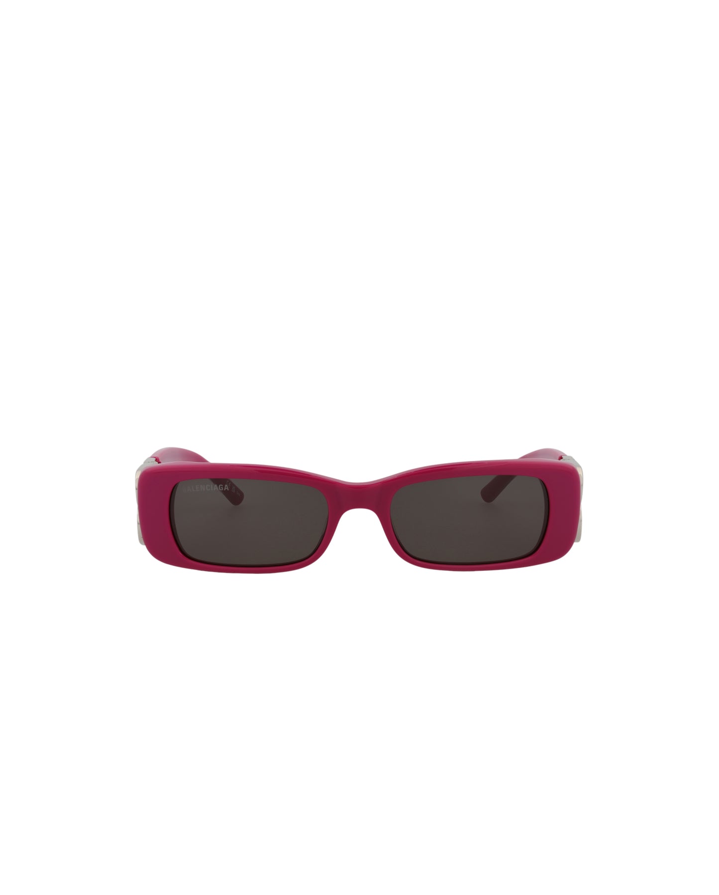 title:Balenciaga Square-Frame Recycled Acetate Sunglasses, Style #  BB0096S-30008871016;color:Fuchsia Silver Grey