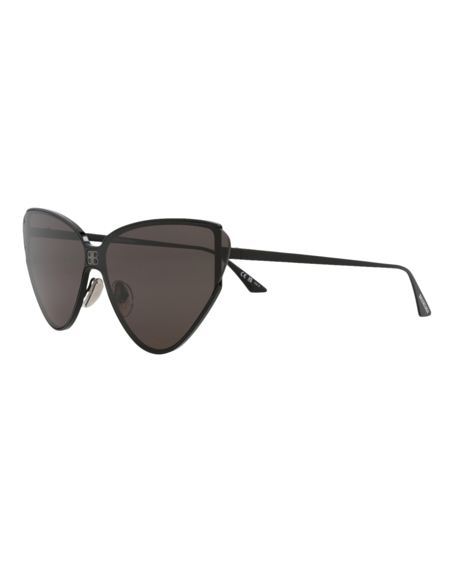 title:Balenciaga Cat Eye-Frame Metal Sunglasses;color:Black Black Grey