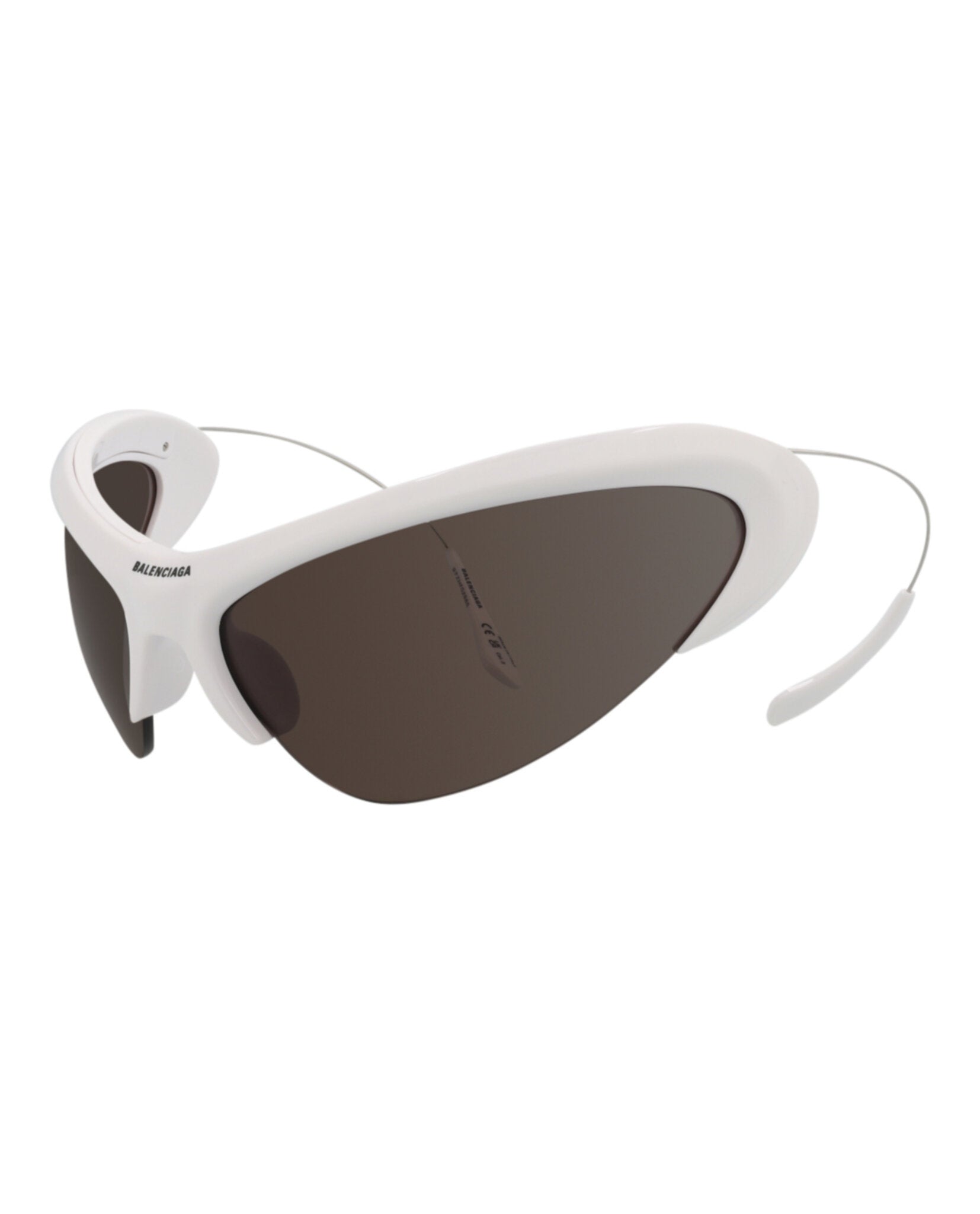 title:Balenciaga Shield-Frame Bio Injection Sunglasses, Style #  BB0232S-30013513003;color:White Silver Grey