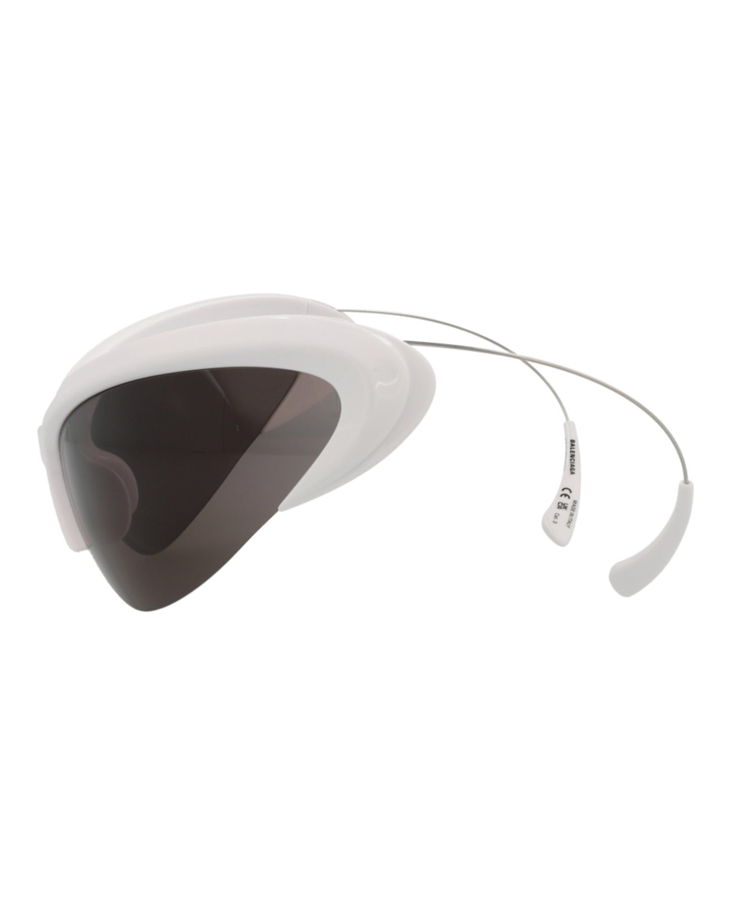 title:Balenciaga Shield-Frame Bio Injection Sunglasses, Style #  BB0232S-30013513003;color:White Silver Grey