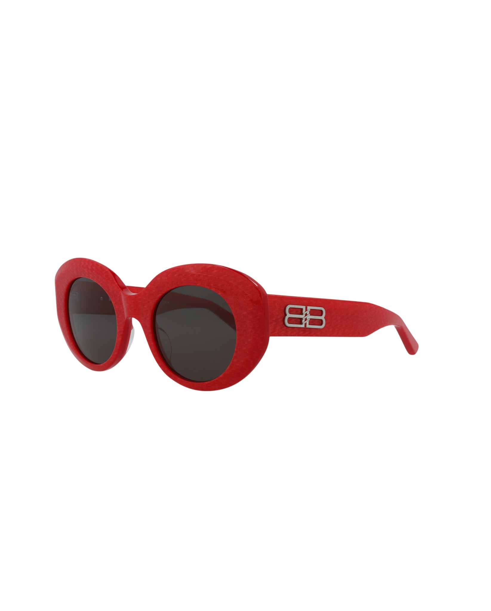 title:Balenciaga Round-Frame Acetate Sunglasses, Style #  BB0235S-30013502003;color:Red Red Grey