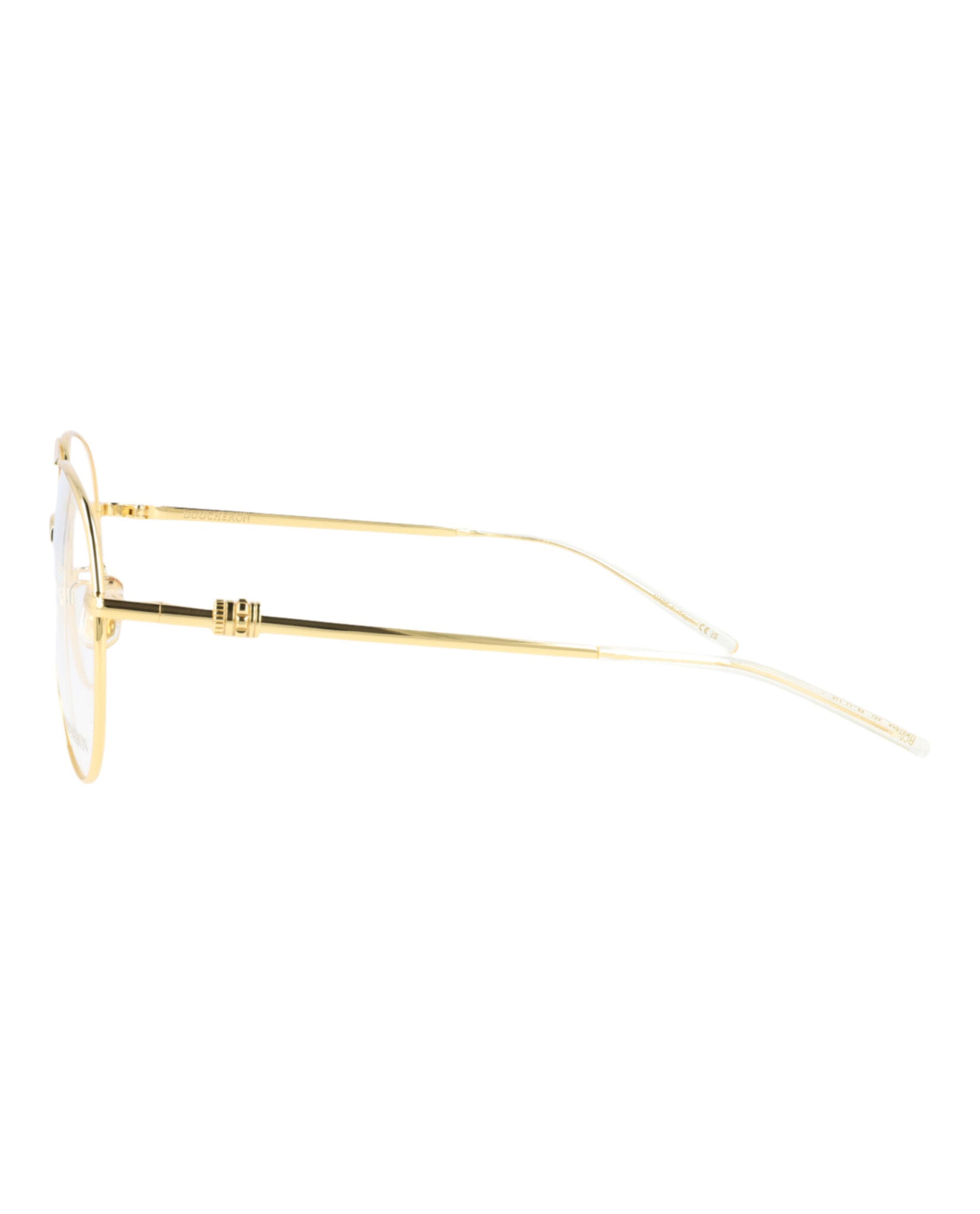 title:Boucheron Aviator-Style Metal Optical Frames;color:Gold Gold Transparent