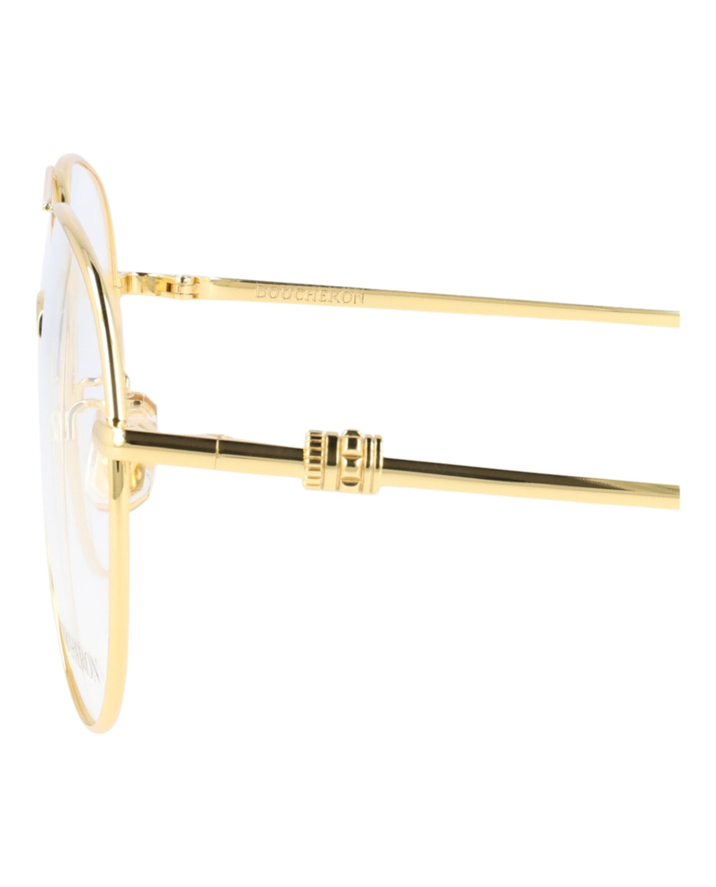 title:Boucheron Aviator-Style Metal Optical Frames;color:Gold Gold Transparent