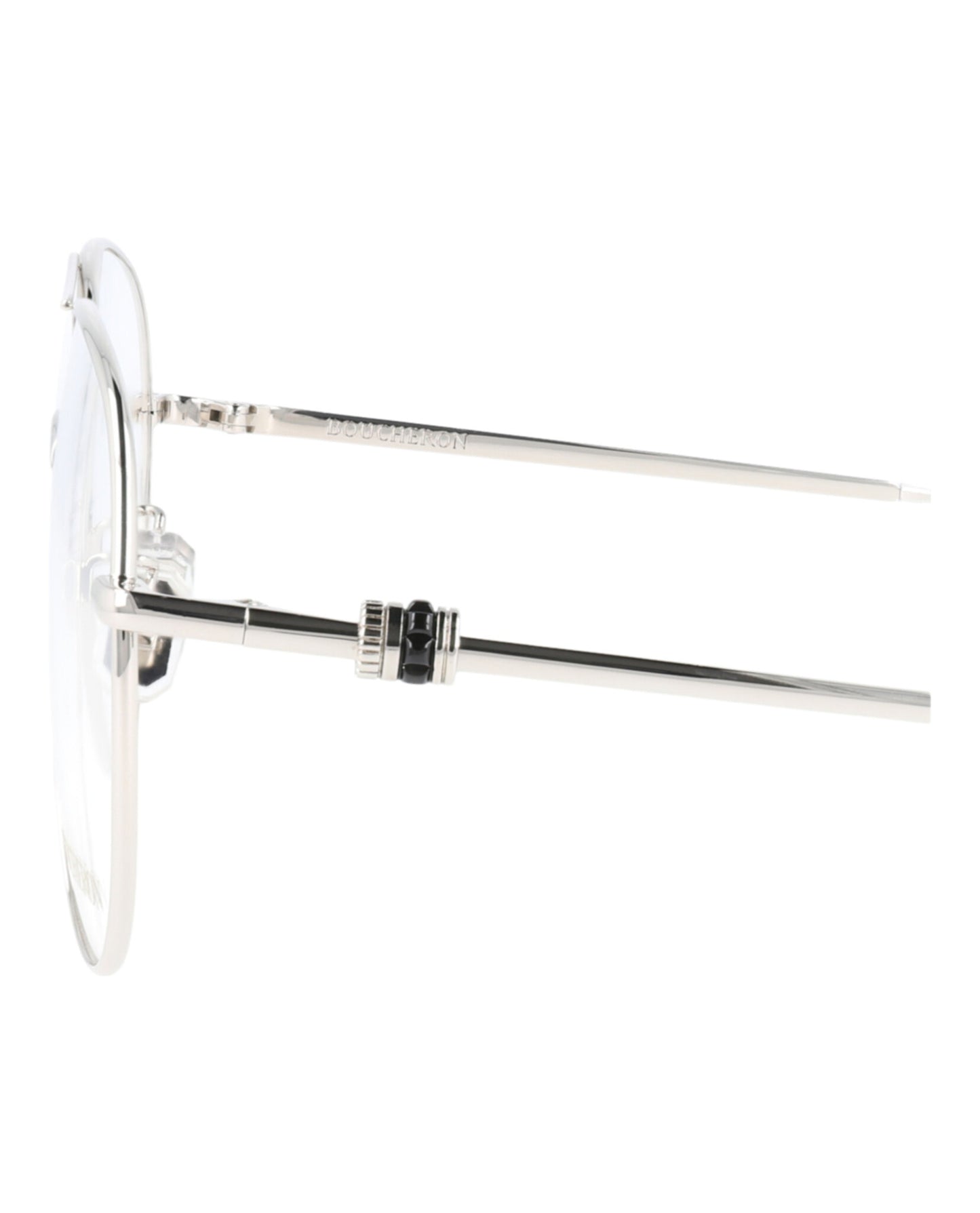 title:Boucheron Aviator-Style Metal Optical Frames;color:White White Transparent