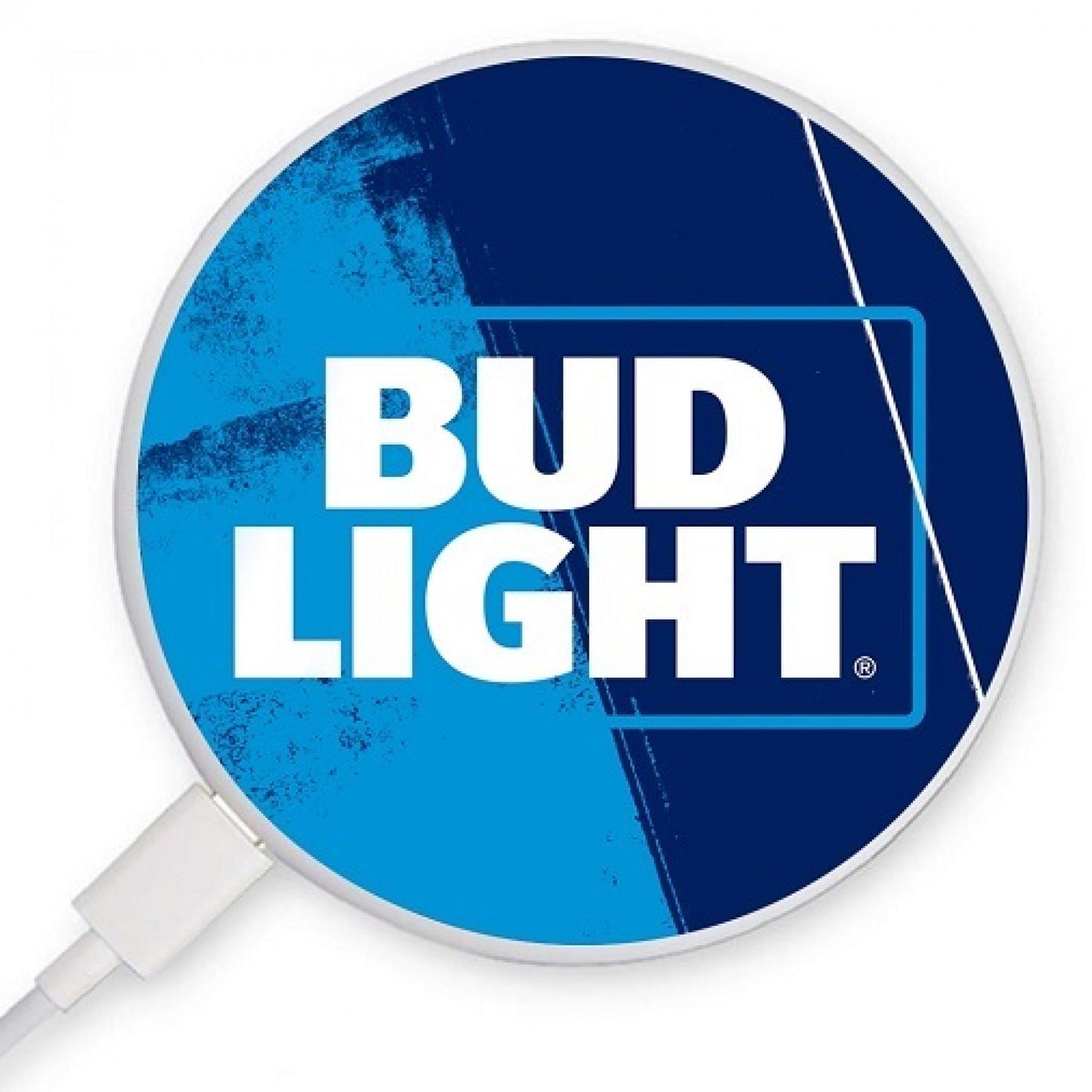 title:Bud Light Text Logo Coaster-style Rapid Wireless Charger;color:Blue