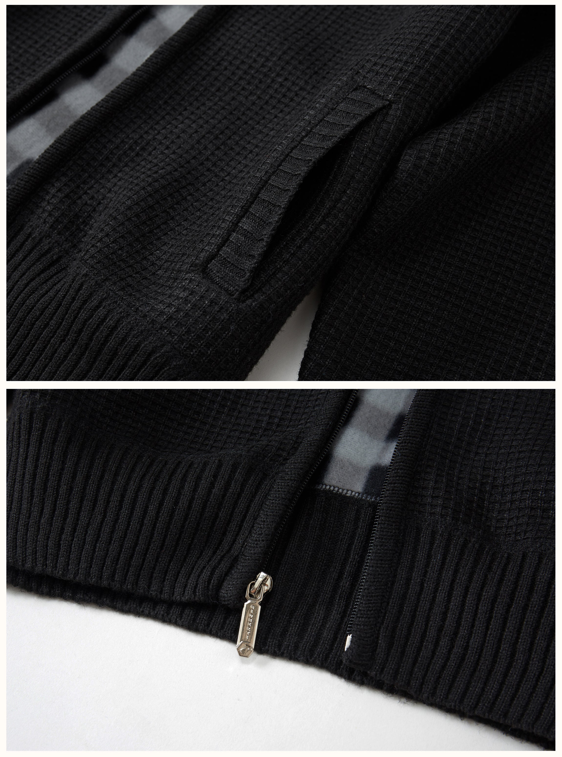 title:Gioberti Men's Black Knitted Regular Fit Full Zip Cardigan Sweater with Soft Brushed Flannel Lining;color:Black