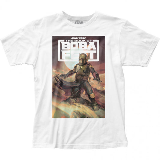 title:Star Wars The Book Of Boba Fett Comic Cover Style Painting T-Shirt;color:White