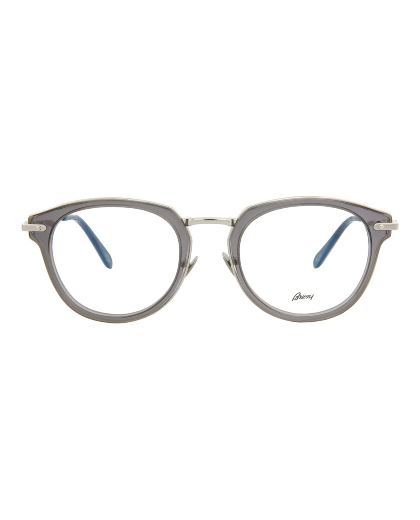 title:Brioni Novelty Optical, style # BR0039O-30002502003;color:Brown Silver Transparent