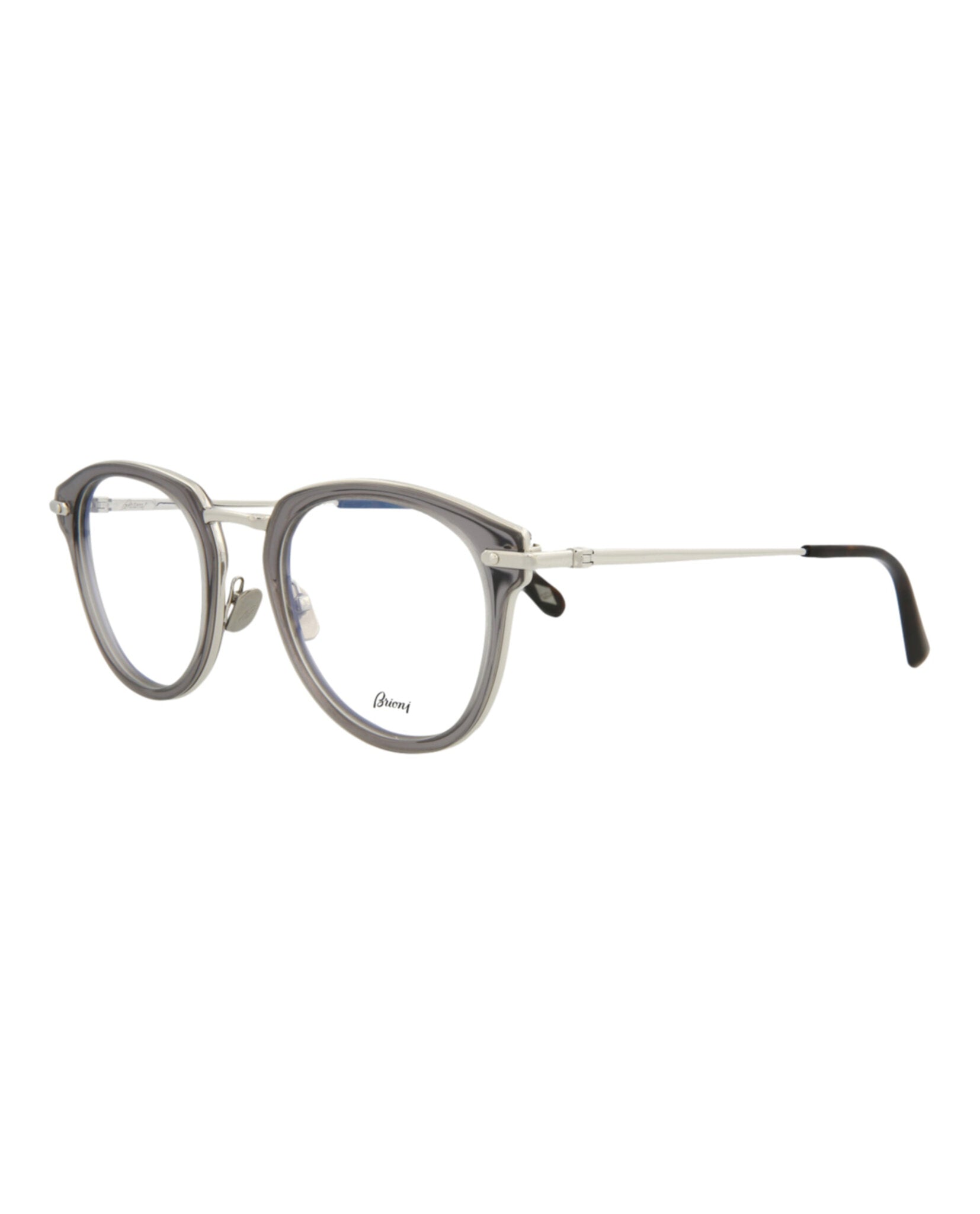 title:Brioni Novelty Optical, style # BR0039O-30002502003;color:Brown Silver Transparent