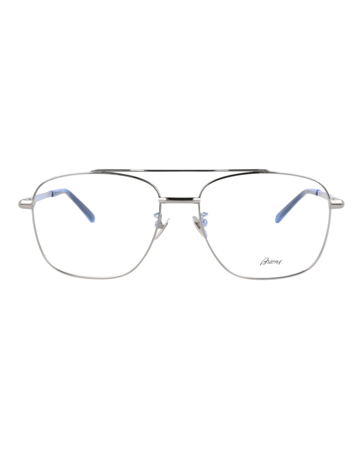 title:Brioni Aviator-Style Metal Optical Frames;color:Black Black Transparent