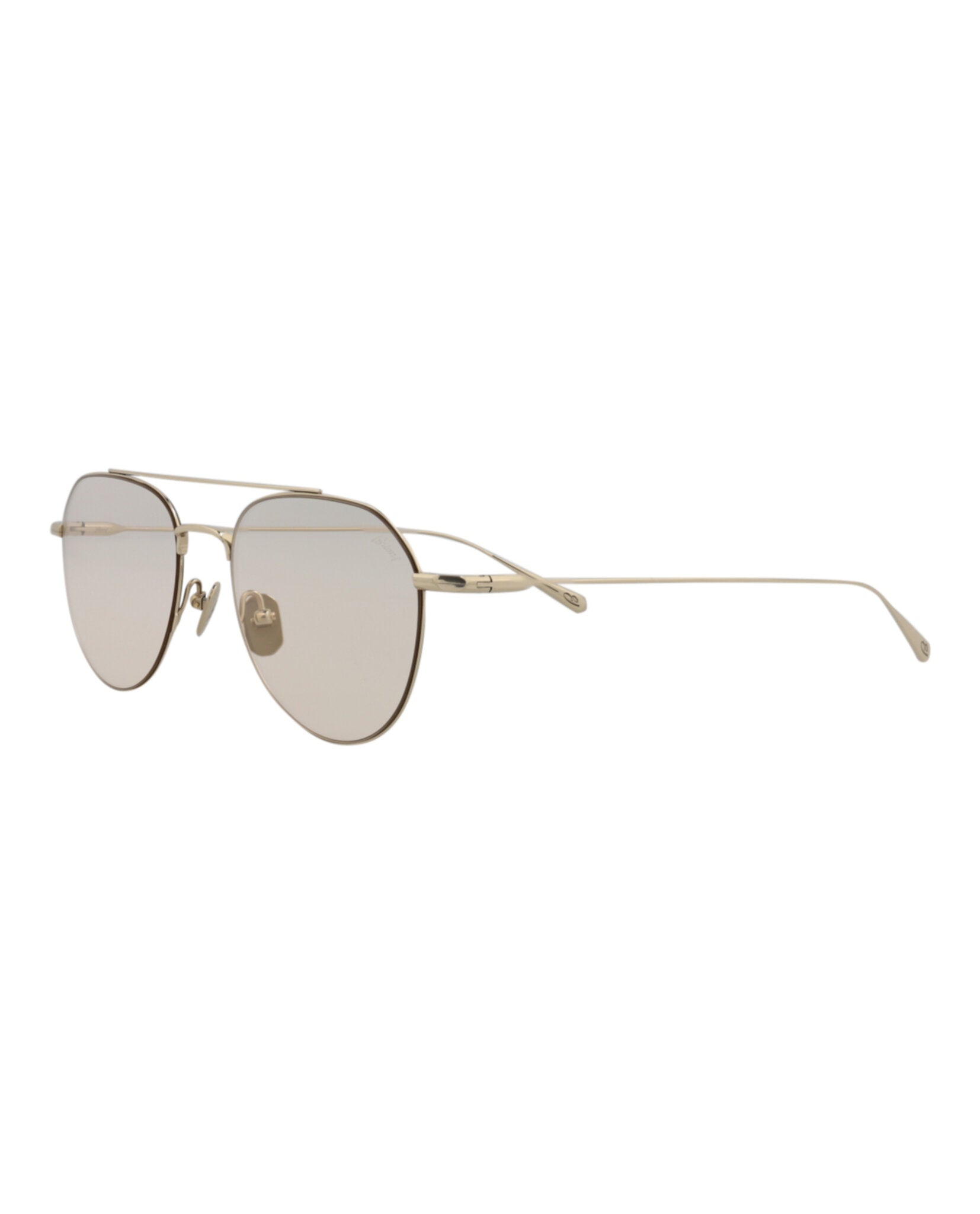 title:Brioni Round-Frame Titanium Sunglasses, style # BR0106S-30013094004;color:Gold Gold Yellow