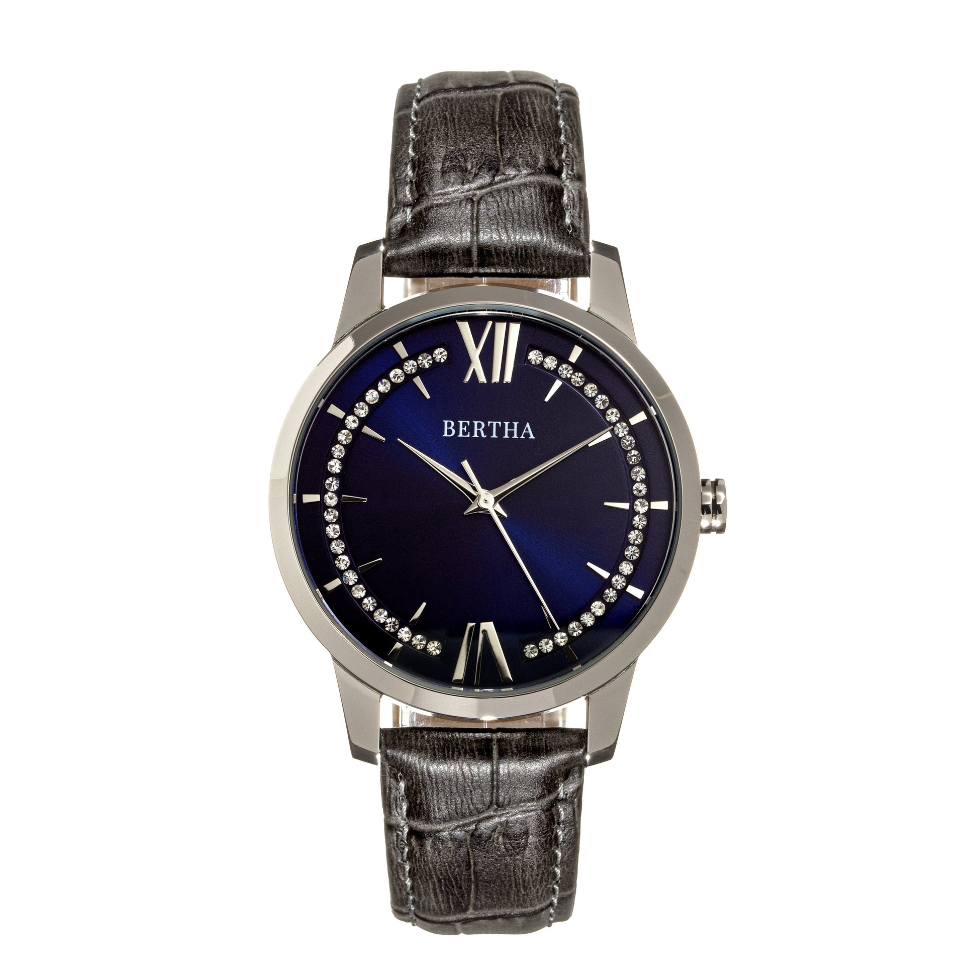 Bertha Prudence Leather-Band Watch - Grey - BTHBS1401