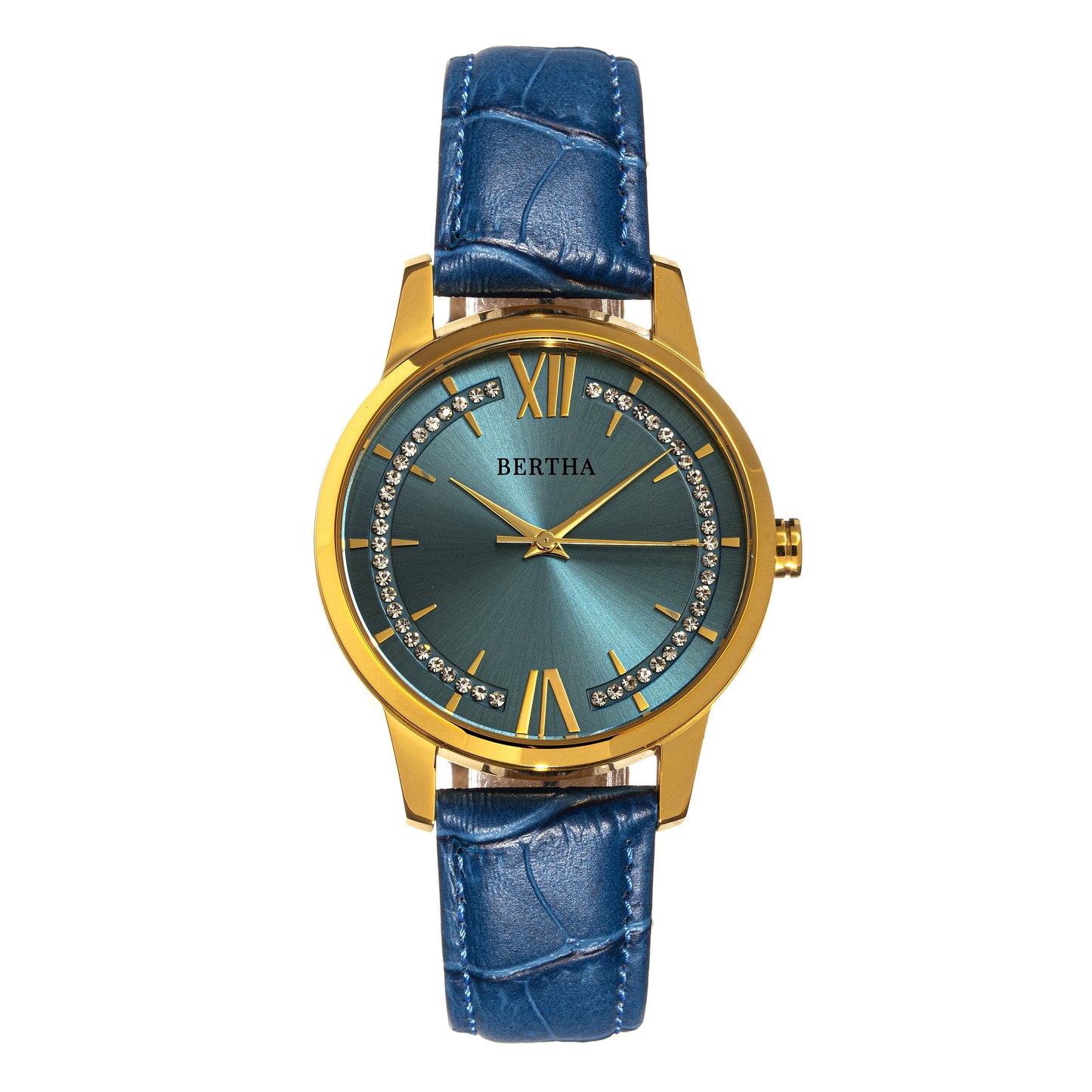 Bertha Prudence Leather-Band Watch - Blue - BTHBS1402