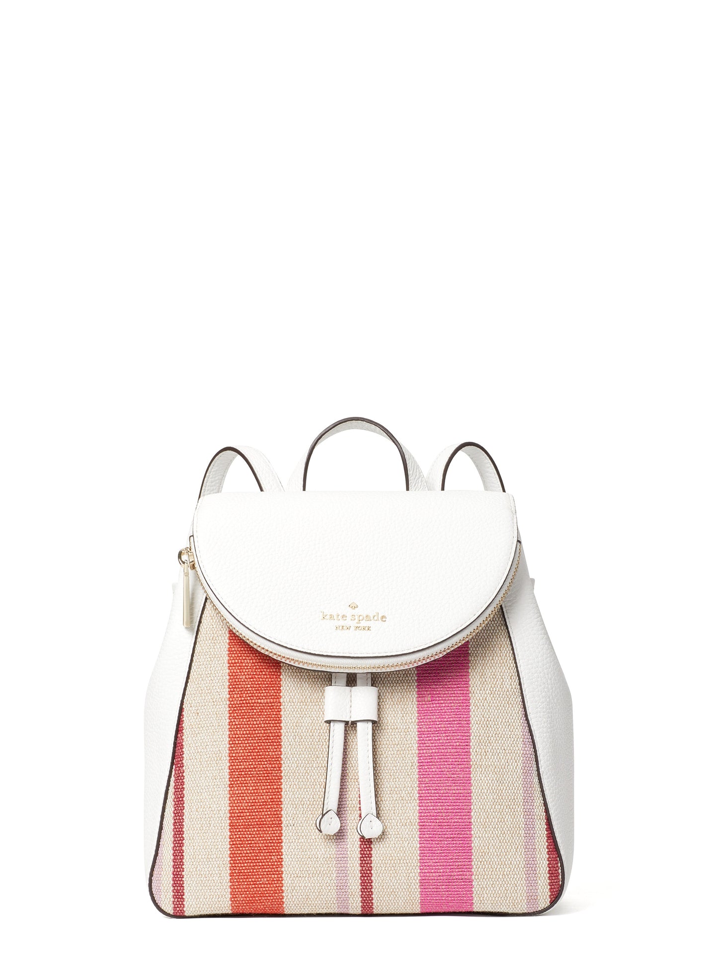 title:Kate Spade Women's Leila Striped Canvas Medium Flap Backpack;color:Multi