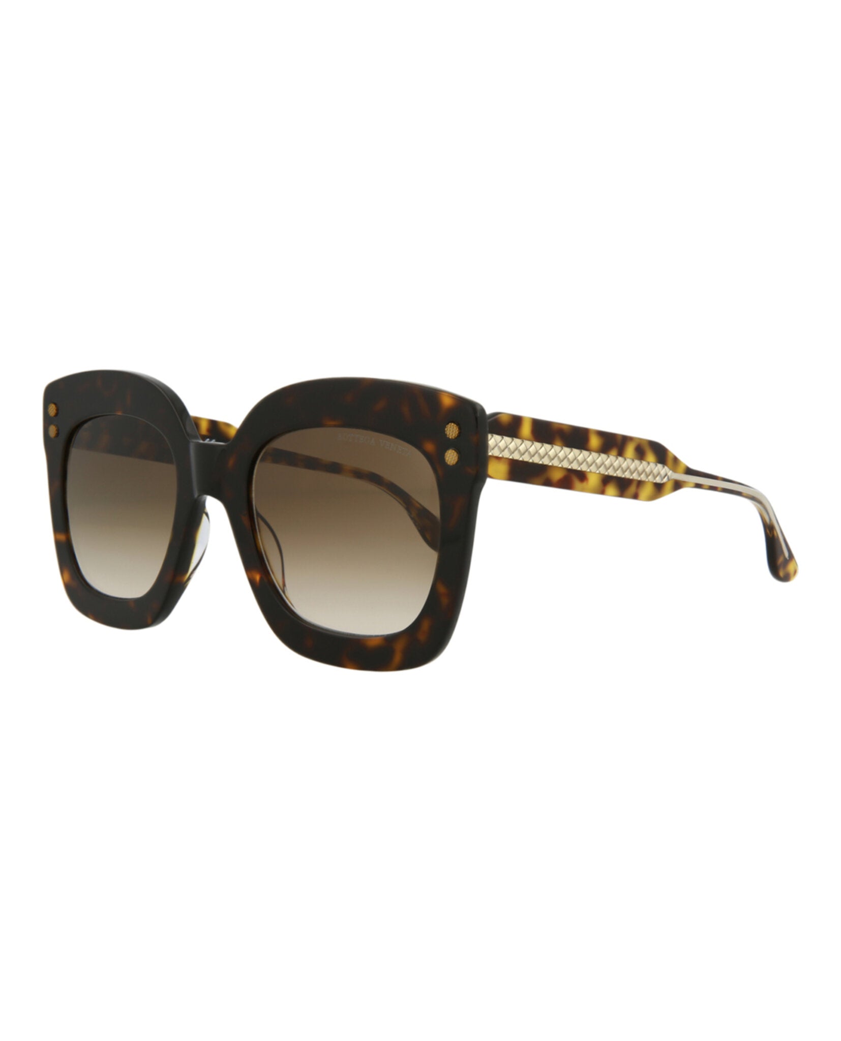 title:Bottega Veneta Square-Frame Acetate Sunglasses;color:Havana Crystal Brown