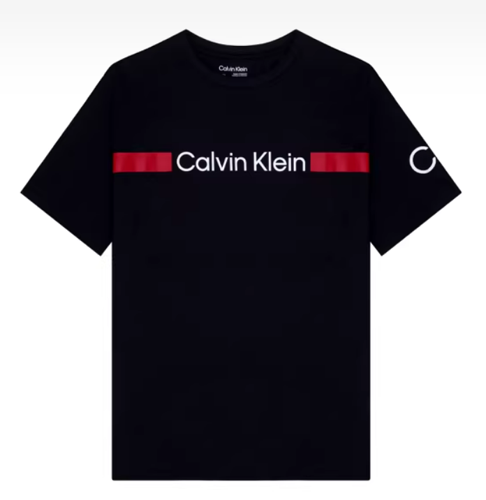 Calvin Klein Crew Neck Black Beauty - Red Stripe