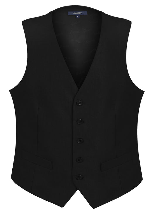 title:Gioberti Men's Black Formal Suit Vest;color:Black