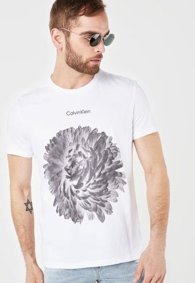 Calvin Klein Crew Neck Brilliant White - Flower