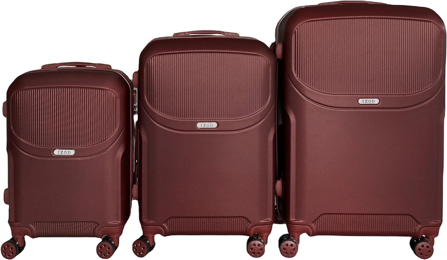 IZOD Regina Expandable ABS Hard shell Lightweight 360 Dual Spinning Wheels Combo Lock 28", 24", 20" 3 Piece Luggage Set