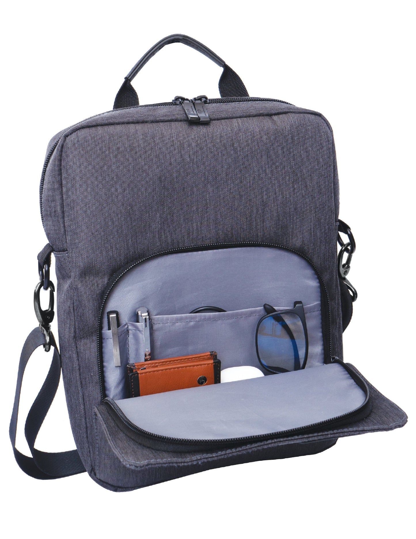 The Messenger | 12-In Twill Messenger Bag with Tablet Sleeve