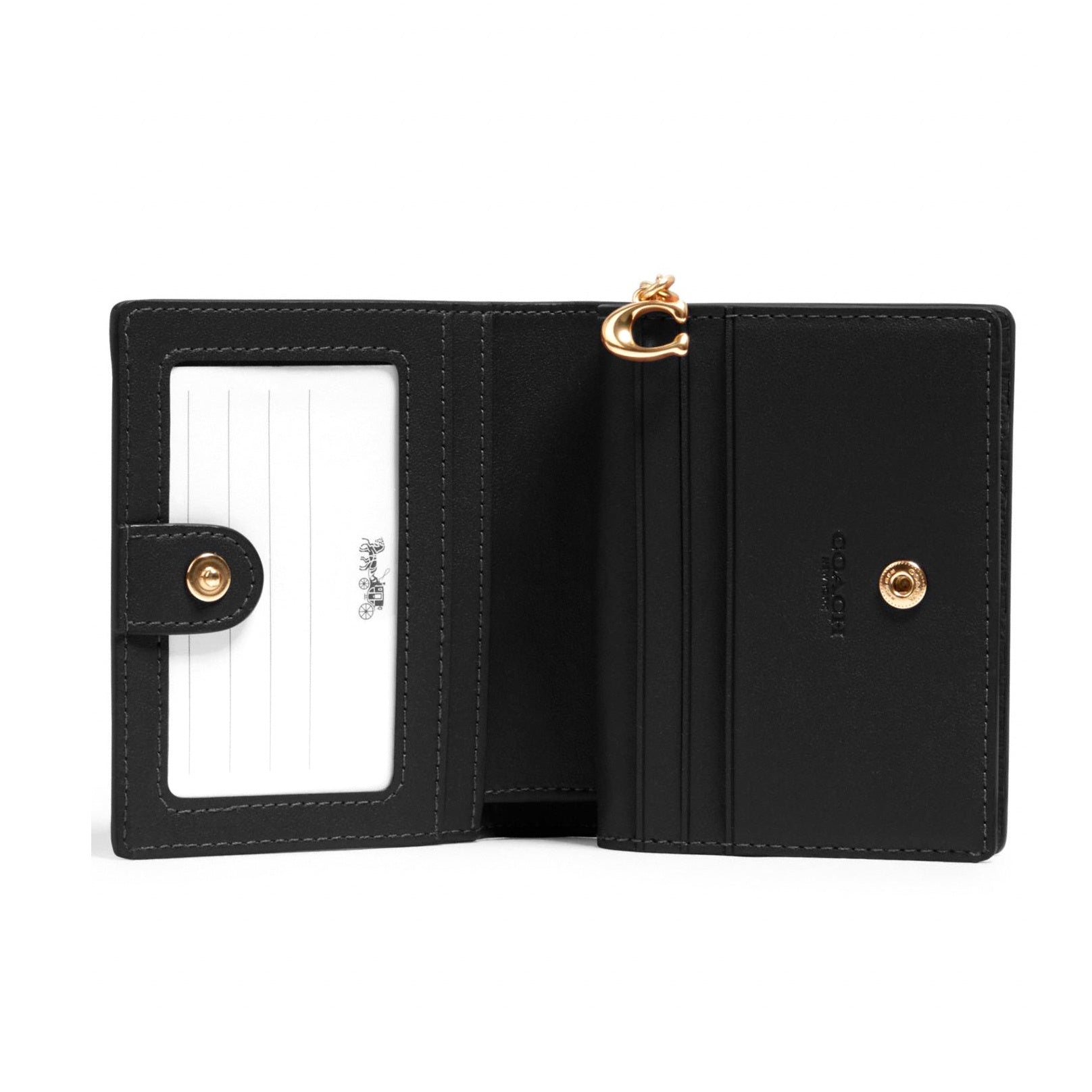 title:Coach Women's Snap Wallet;color:Black