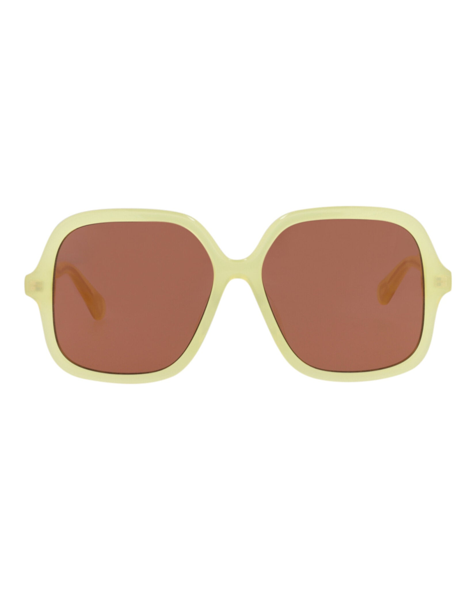 title:Chloe Square-Frame Acetate Sunglasses;color:Yellow Yellow Brown