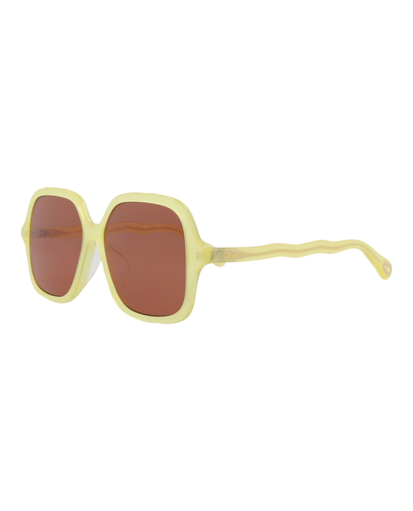 title:Chloe Square-Frame Acetate Sunglasses;color:Yellow Yellow Brown