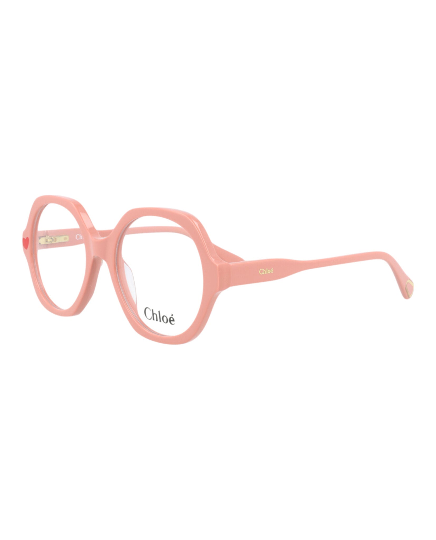 title:Chloe Round-Frame Acetate Optical Frames;color:Pink Pink Transparent