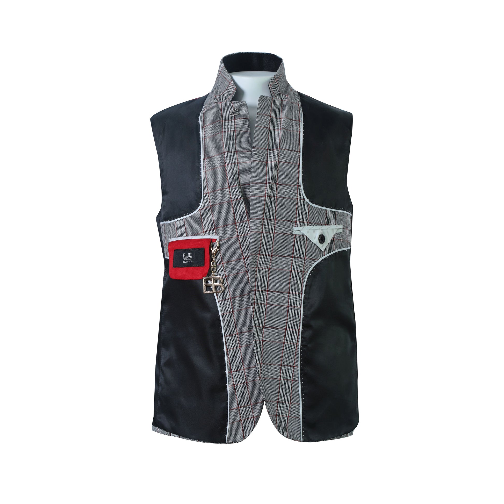 title:ELIE BALLEH Boy's Grey Plaid Blazers Sports Coat Jacket;color:GREY