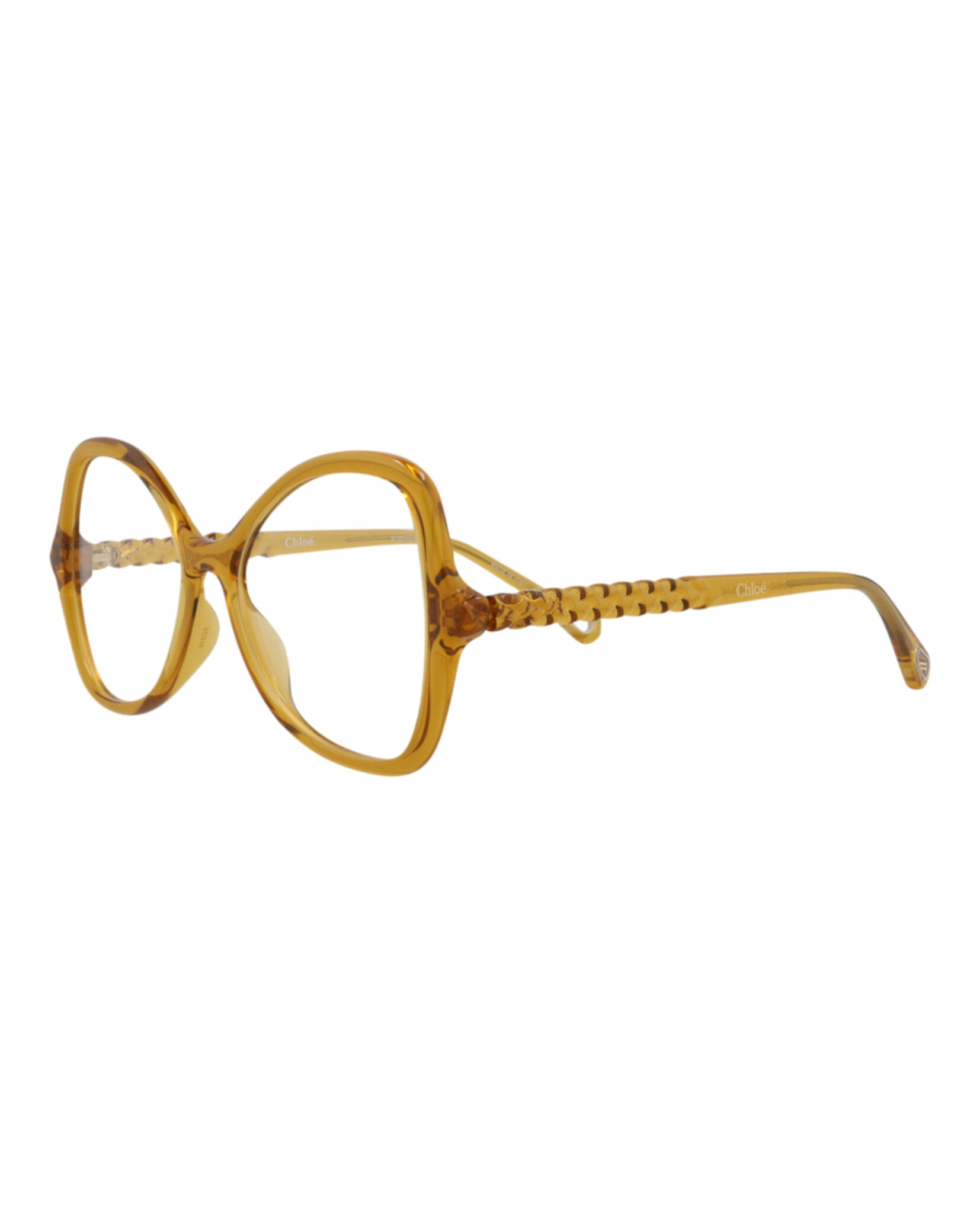 title:Chloe Cat Eye-Frame Bio Injection Optical Frames;color:Yellow Yellow Transparent