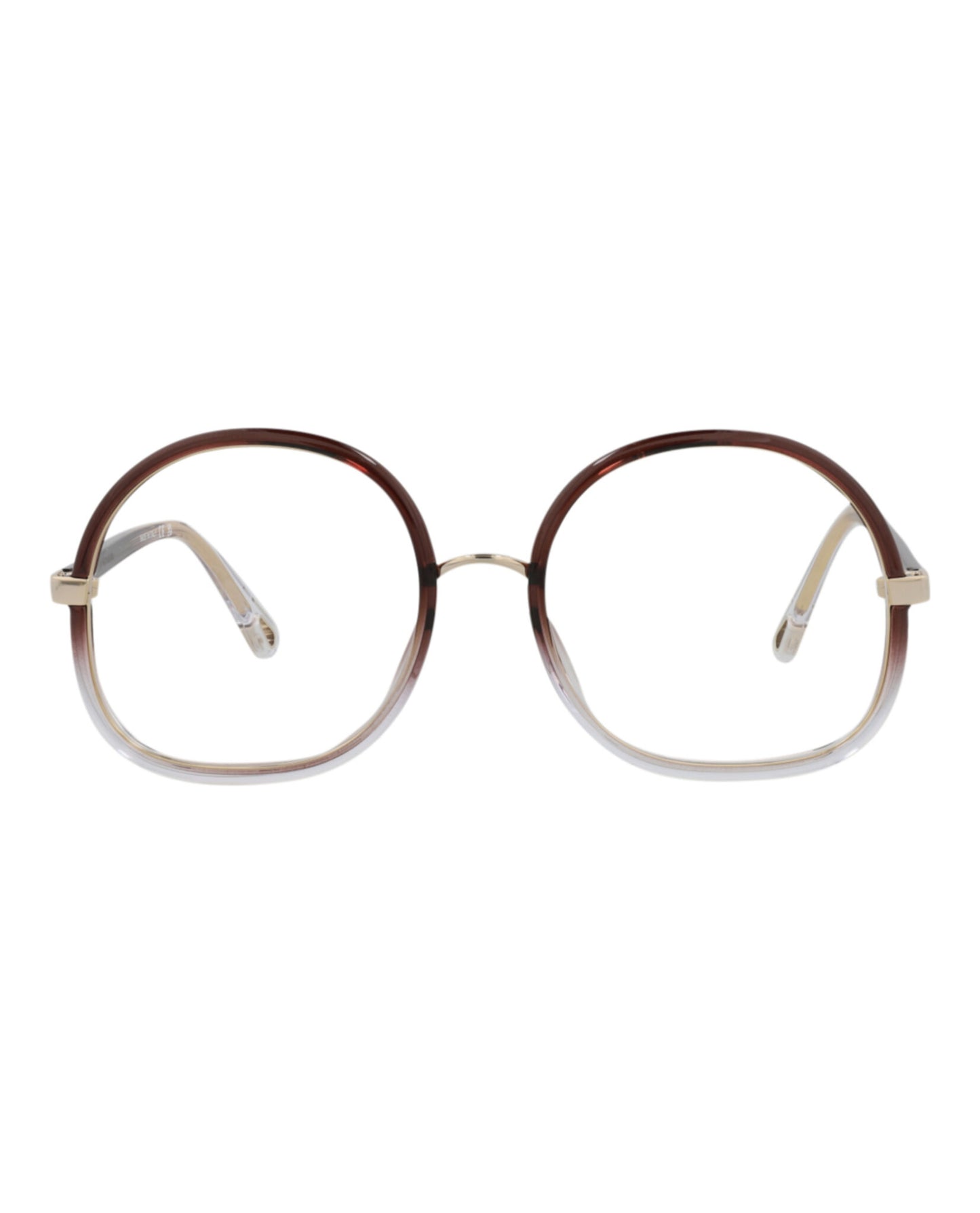 title:Chloe Round-Frame Injection Optical Frames;color:Brown Brown