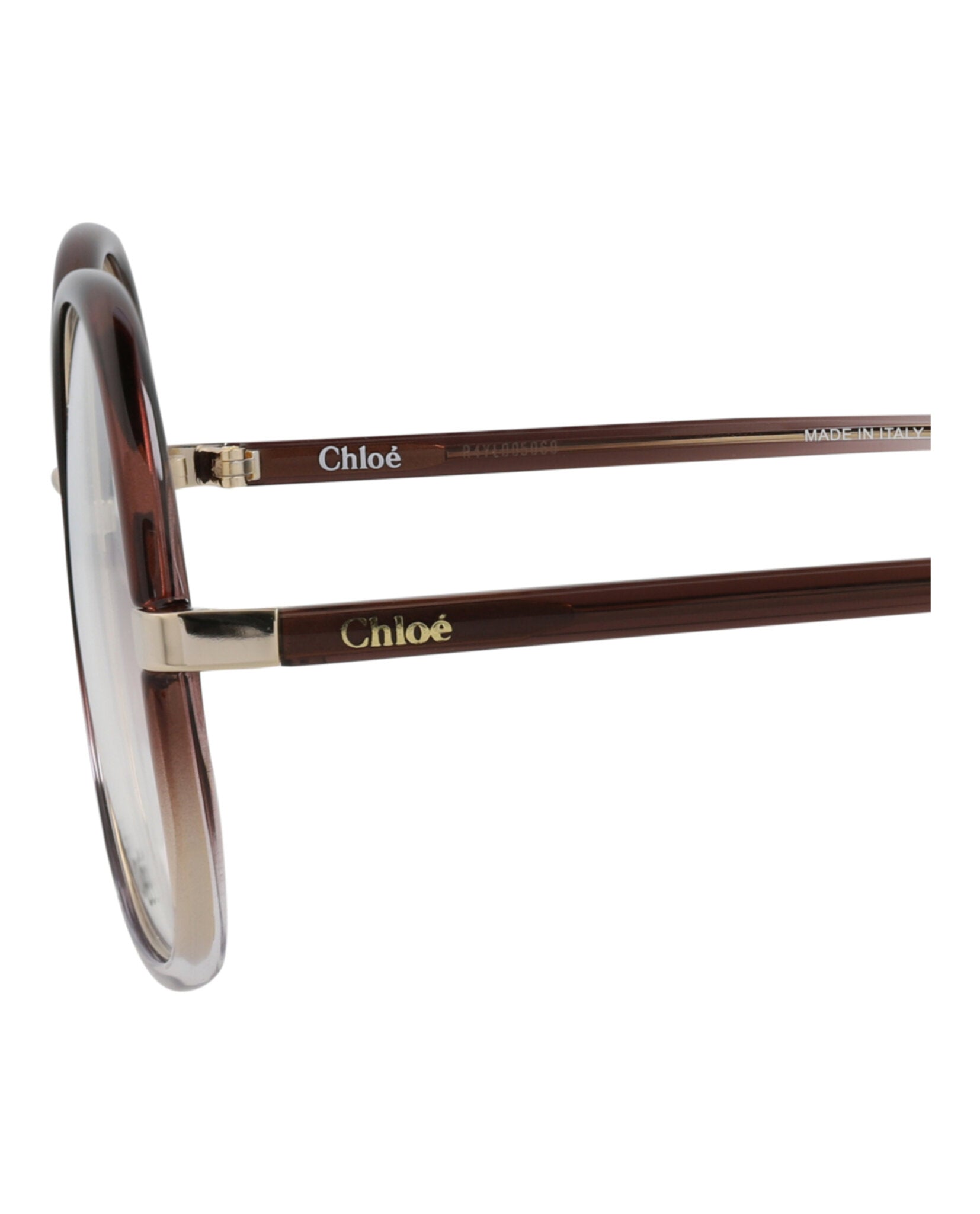 title:Chloe Round-Frame Injection Optical Frames;color:Brown Brown