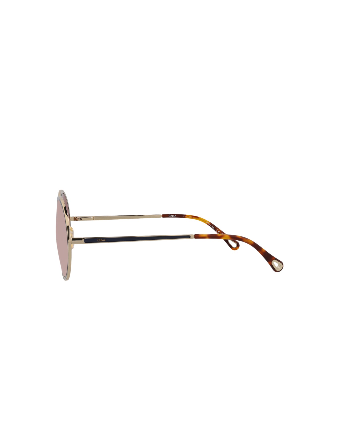 title:Chloe Round-Frame Metal Sunglasses, Style #  CH0100S-30012459003;color:Gold Gold Orange