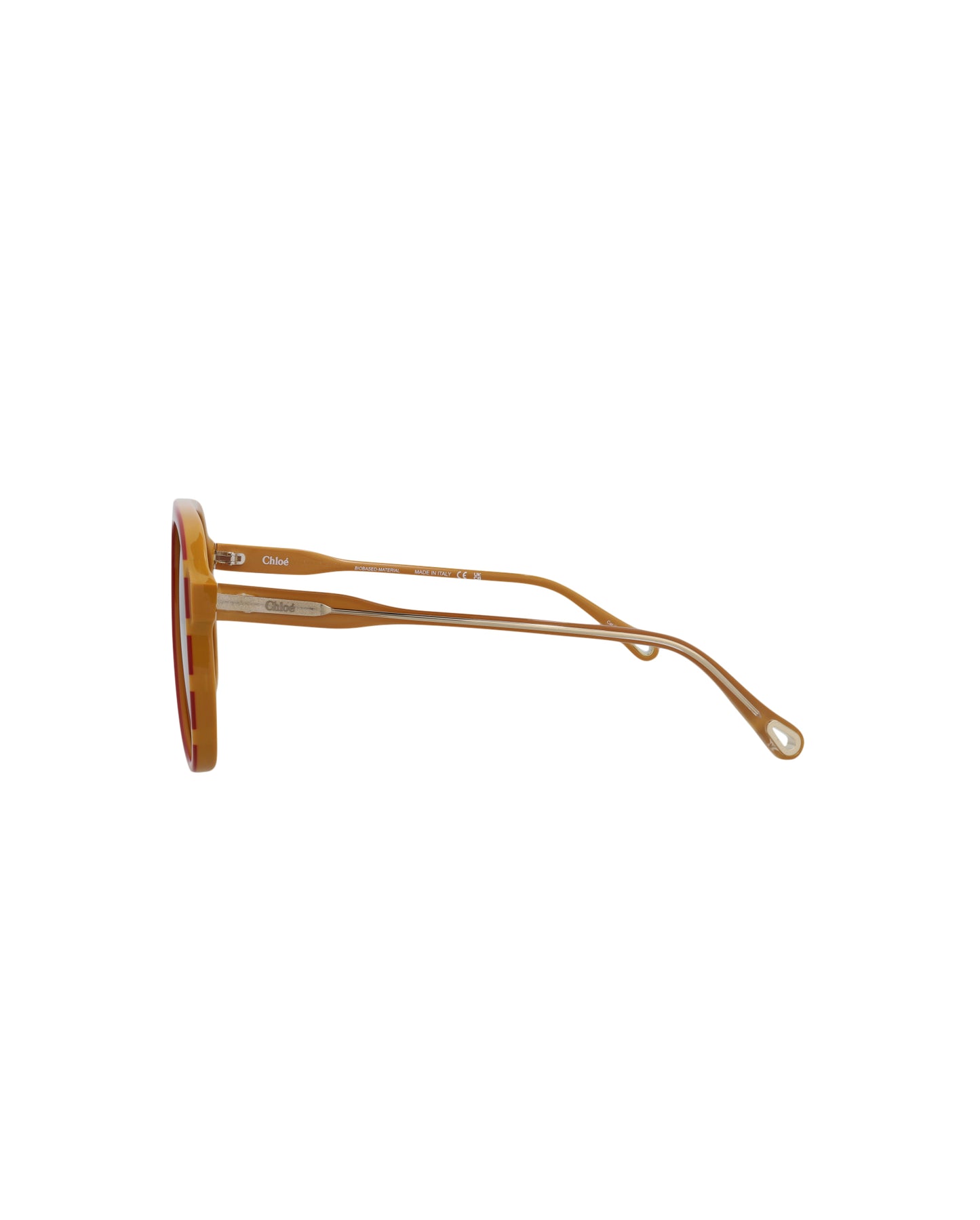 title:Chloe Aviator-Frame Bio Acetate Sunglasses, Style #  CH0128S-30013588003;color:Red Yellow Brown