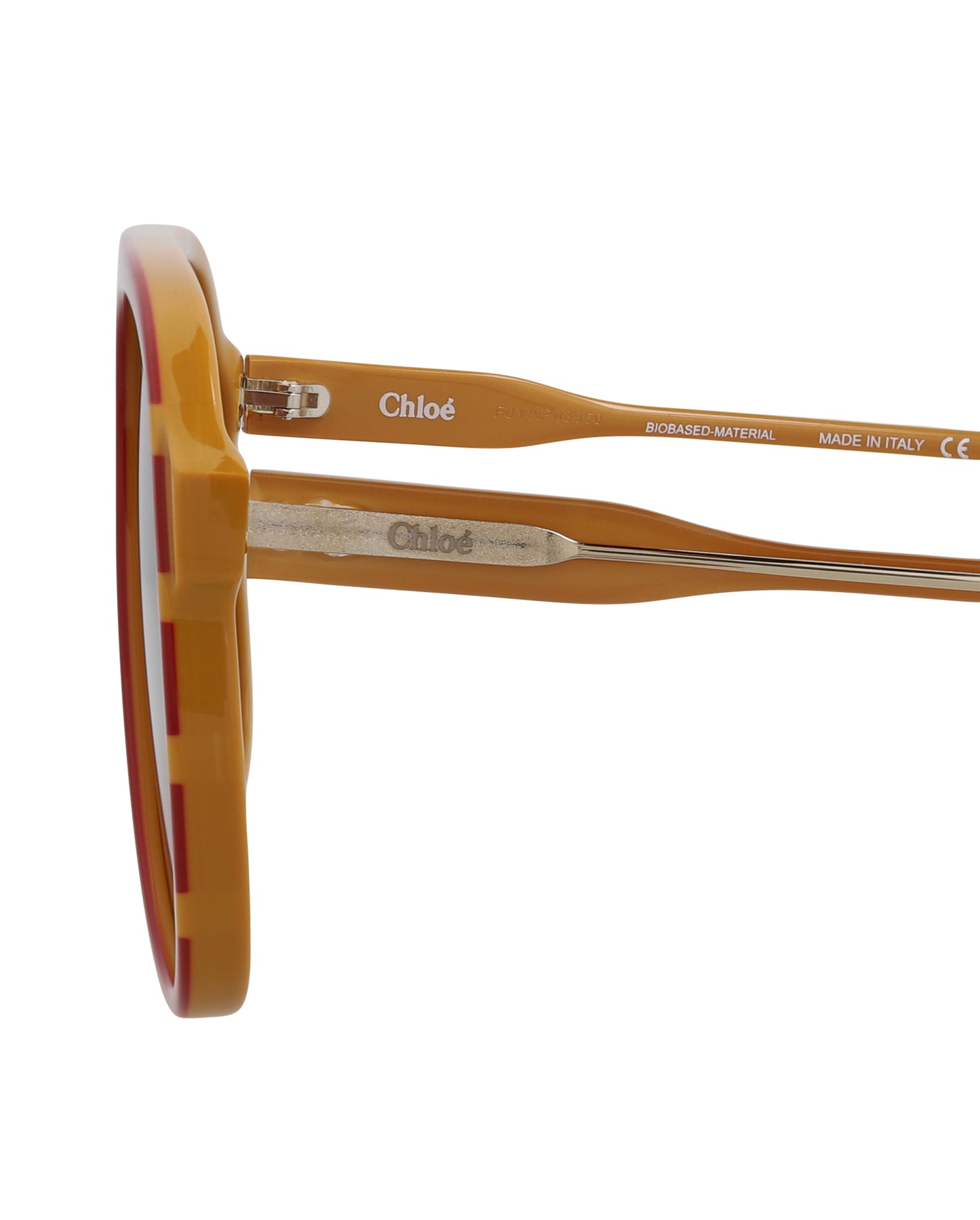 title:Chloe Aviator-Frame Bio Acetate Sunglasses, Style #  CH0128S-30013588003;color:Red Yellow Brown