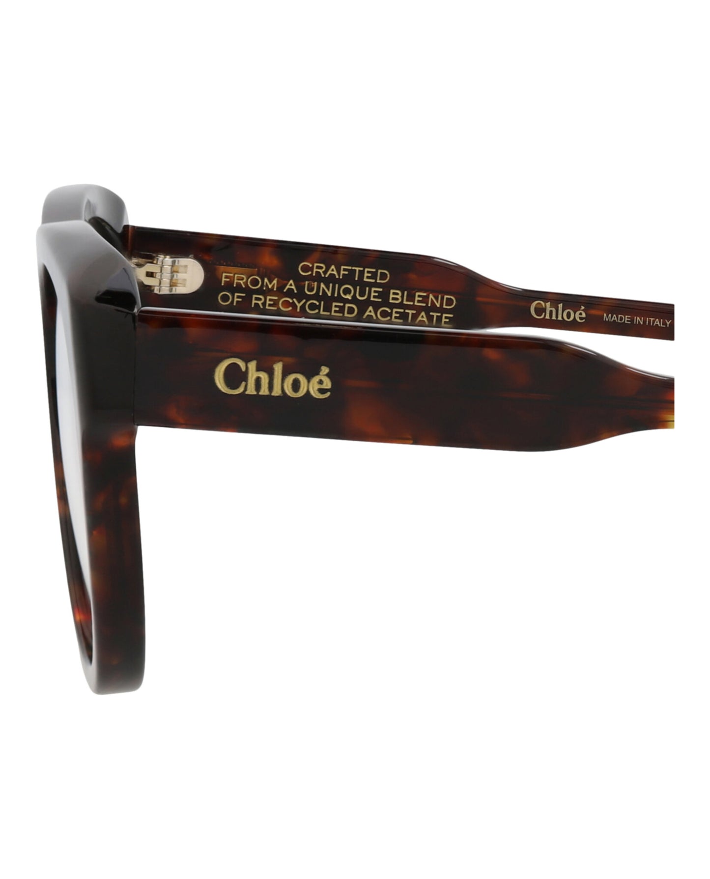 title:Chloe Round-Frame Recycled Acetate Optical Frames;color:Havana Havana Transparent